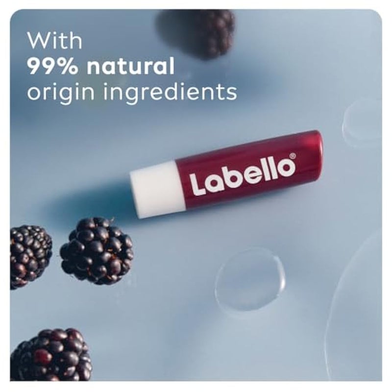Labello NIVEA LABELLO Lip Balm Blackberry Shine, (4.8g) 24H Moisture, with Shea Butter and Natural Oils Enriched with Vitamins, with Natural Ingredients, Mineral Oil Free, Vegan - Image 3