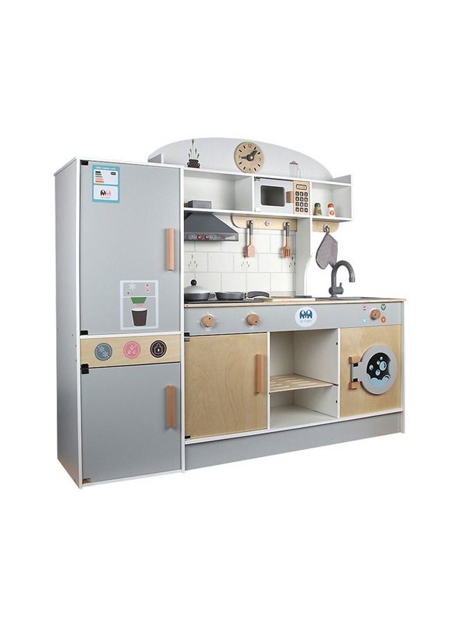 JSAITOYS Kitchen Set Refrigerator Toy New Kids Wooden Play Pretend Toys for Children  - Image 1