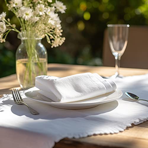 COTTON CRAFT White Dinner Napkins - Set of 12 Classic Pure Cotton Soft Cloth Napkins - Durable Washable Everyday Lunch Brunch Table Restaurant Wedding Party Gift Reusable Napkin - 17 x 17 inches - Image 4