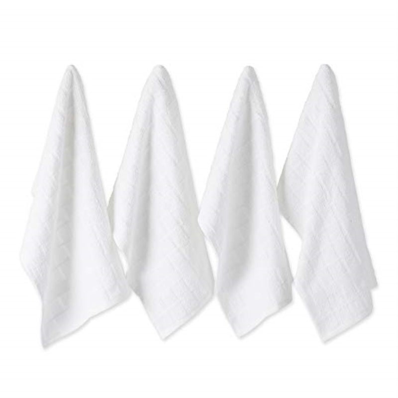 Design Imports DII Solid White Windowpane Terry Dishtowel 4 Piece - Image 1