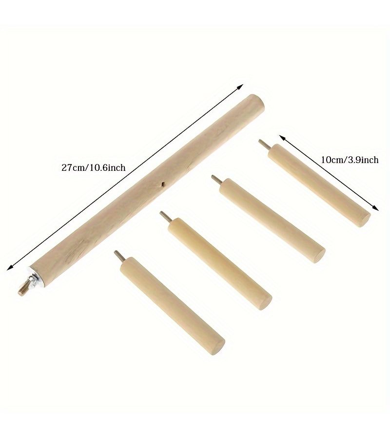 Wooden Pet Parrot Stand Bird Cage Hanging Swing Ladder Bridge Perch Toy Claw Grinding Tools Log Kleur - Image 5