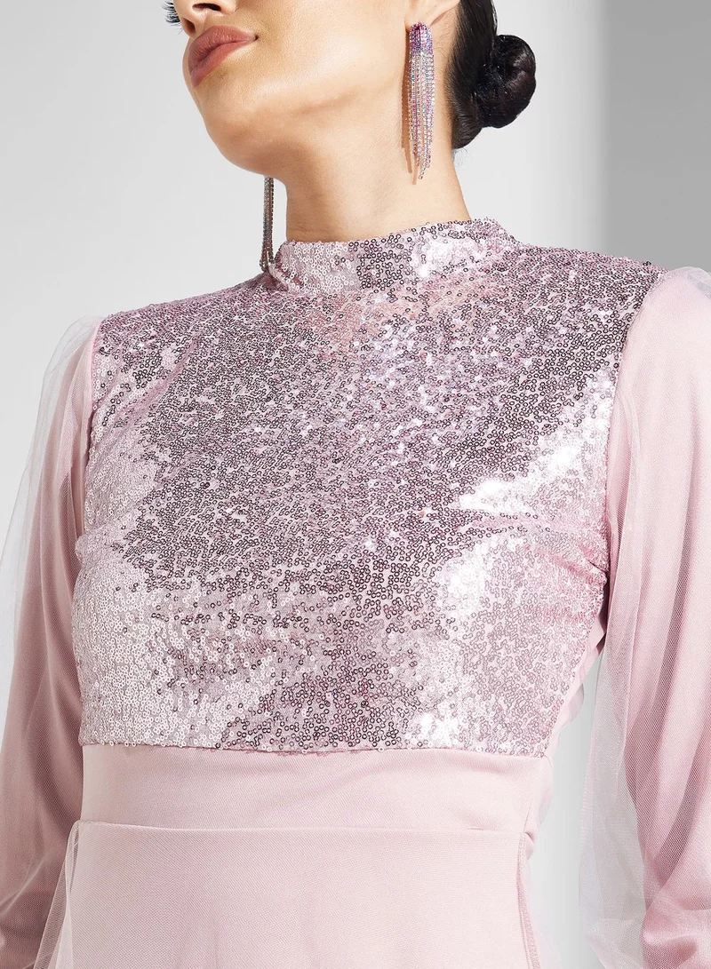 Khizana Sequin Bodice Maxi Dress