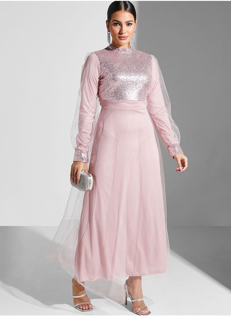 Khizana - Embellished Detail Tulle Dress - Image 1