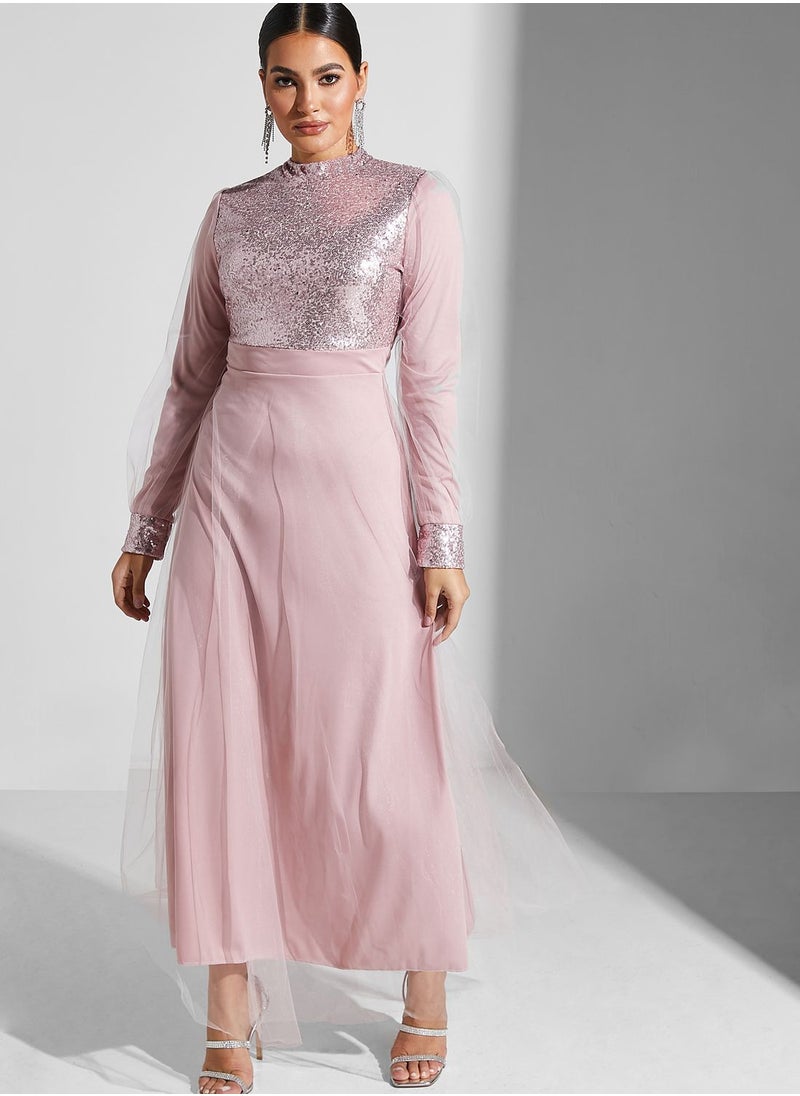 Khizana - Embellished Detail Tulle Dress - Image 1
