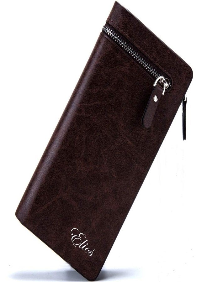 Elios Men and Women Long Zipper Phone Wallet and Card Organizer (Designer Brown) - Image 2