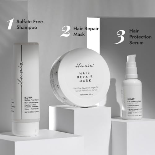 iluvia Professional Maintenance System- iluvia Sulphate free Shampoo (200 ml) & iluvia Hair Repair Mask (200g) & iluvia Hair Protection Serum (50ml) - Image 5