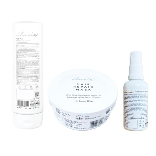 iluvia Professional Maintenance System- iluvia Sulphate free Shampoo (200 ml) & iluvia Hair Repair Mask (200g) & iluvia Hair Protection Serum (50ml) - Image 2