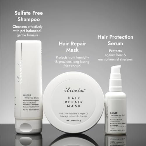 iluvia Professional Maintenance System- iluvia Sulphate free Shampoo (200 ml) & iluvia Hair Repair Mask (200g) & iluvia Hair Protection Serum (50ml) - Image 3