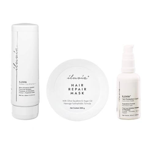iluvia Professional Maintenance System- iluvia Sulphate free Shampoo (200 ml) & iluvia Hair Repair Mask (200g) & iluvia Hair Protection Serum (50ml) - Image 1