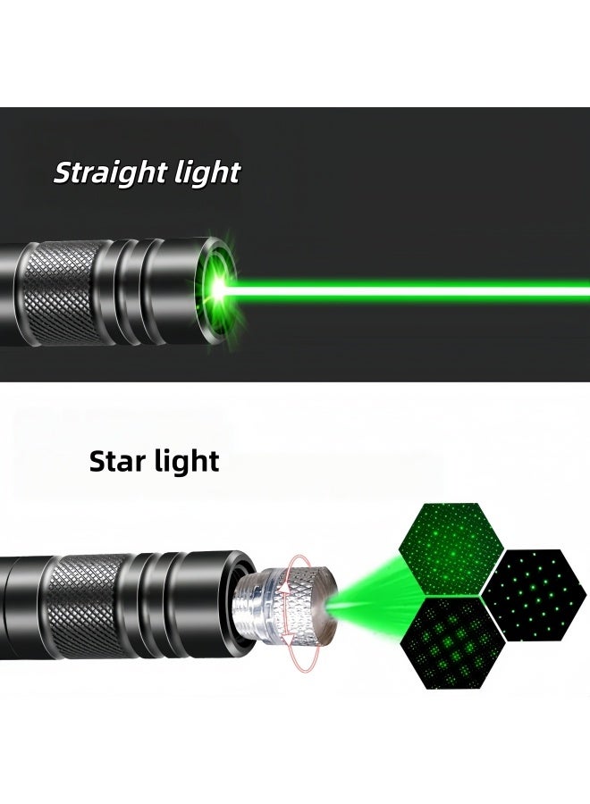 Long Distance Green Laser Pointer, 2000m Laser Pointer High Power Pen, Green Laser Pointer Rechargeable for Hiking, USB Rechargeable, with Star Cap Adjustable Focus, Suitable for Projector - Image 5