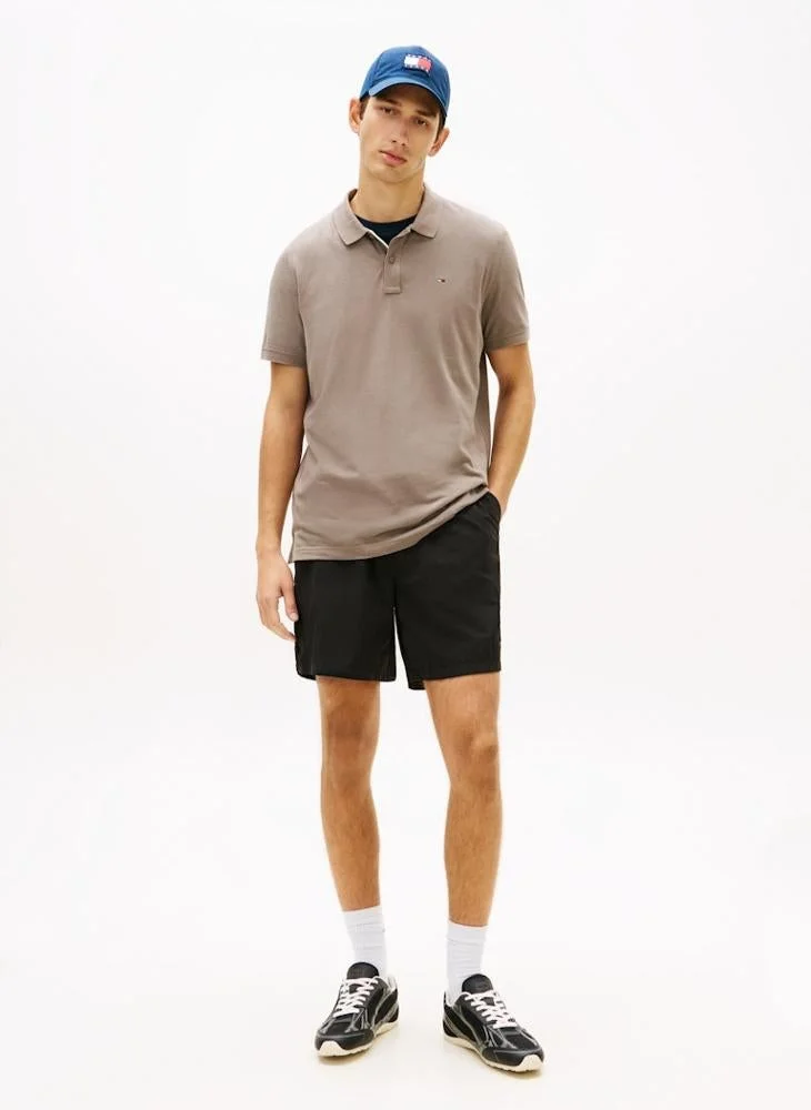 TOMMY JEANS  Tommy Flag Slim Fit Pique Polo Shirt for Men | Best Price UAE