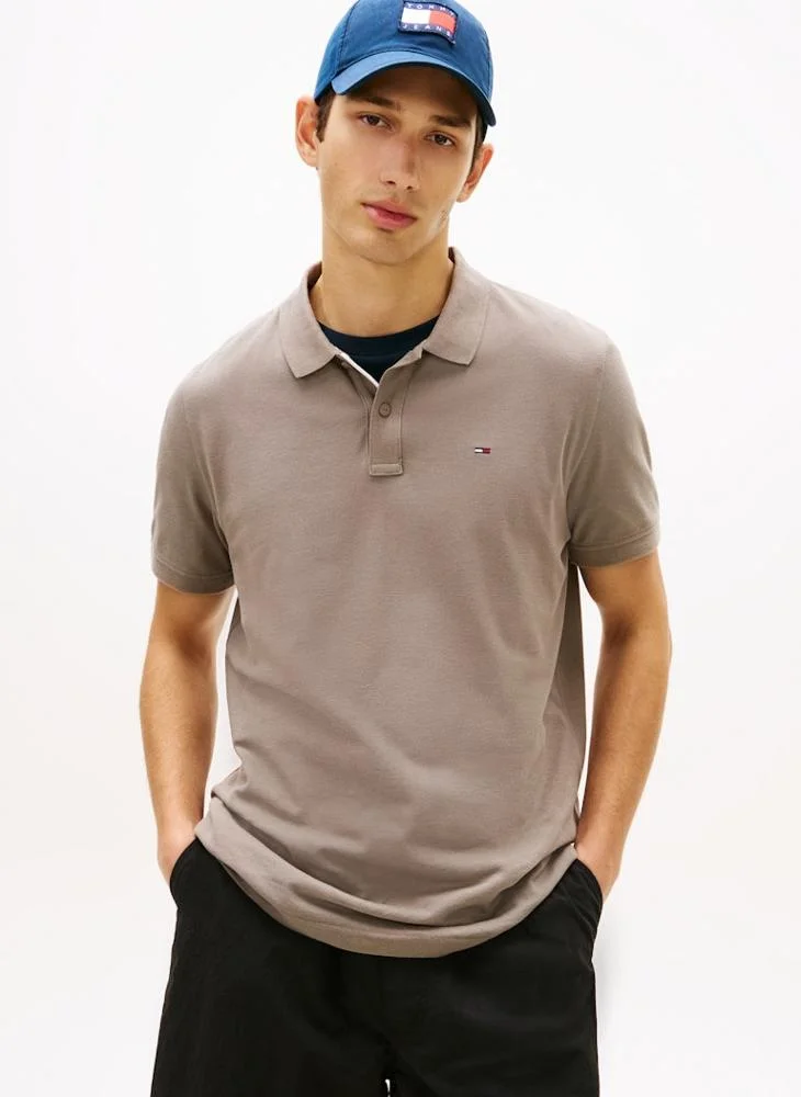 Tommy Flag Slim Fit Pique Polo Shirt