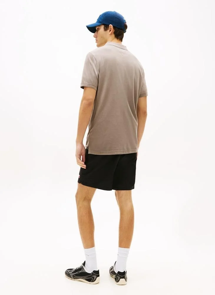 TOMMY JEANS  Tommy Flag Slim Fit Pique Polo Shirt for Men | Best Price UAE