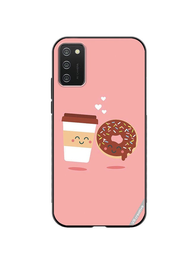 VR CREATIVE Protective Case Cover For Samsung Galaxy A02s Donut And Coffee Design Multicolour - Image 1