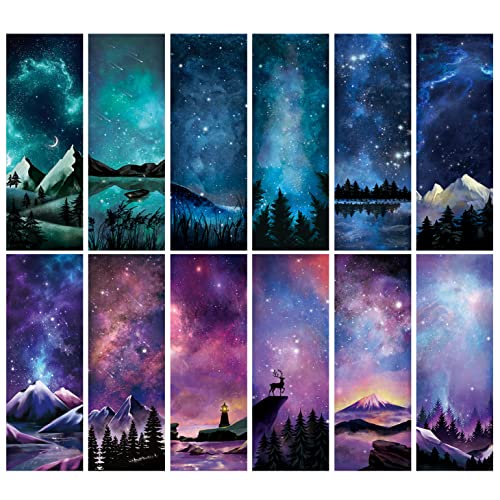VOCHIC 12 Pcs Personalised Space Starry Night Bookmarks, Bulk Book Marks for Women/Men, Unique Zodiac Constellaion Bookmark for Book Lovers, Cool Book Mark for Adults,Kids,Teachers,Students,Reading Present - Image 1