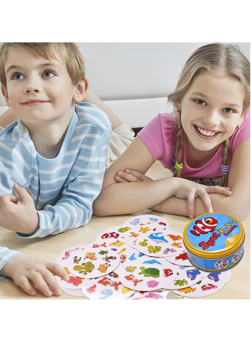Spot the Match Card Game – Fun & Fast-Paced Family Game for All Ages, Interactive Pattern Matching with Durable Cards, Portable Tin Case, Perfect for Parties, Gatherings, and Holiday Gifts