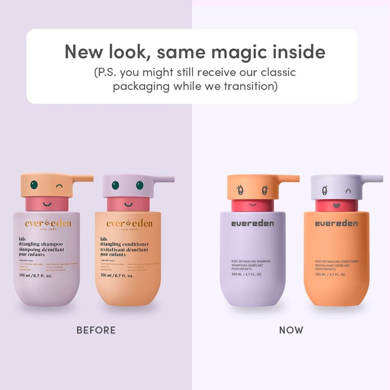 Evereden Kids Haircare Set: Hair Detangling Shampoo & Conditioner for Children Ages 3+, Plant Protein Peptides & Argan Oil, Vegan, Free from Sulfate, Paraben, Phthalate & Petrolatum - Image 2