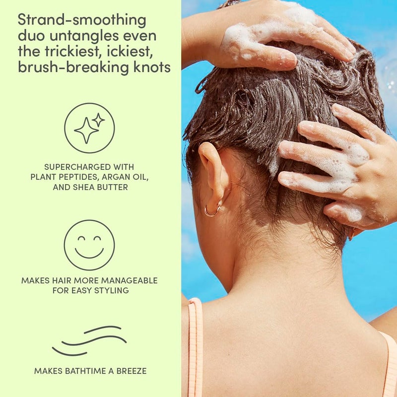 Evereden Kids Haircare Set: Hair Detangling Shampoo & Conditioner for Children Ages 3+, Plant Protein Peptides & Argan Oil, Vegan, Free from Sulfate, Paraben, Phthalate & Petrolatum - Image 4