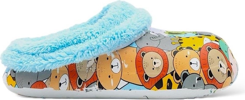 Liger Furry Inside Eva Outside Kids Home Nursery School Street Slippers Blue  - Image 2