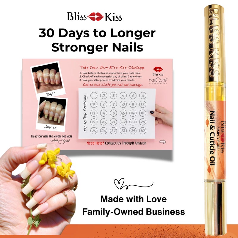 Bliss Kiss | 1 Pumpkin Spice Latte Fragrance | Nail Oil Cuticle Pen w/Vitamin E & Jojobaâ¤Nail Strengthener Nail Growth Serum for Brittle Peeling Breaking Thin Nails - Image 2