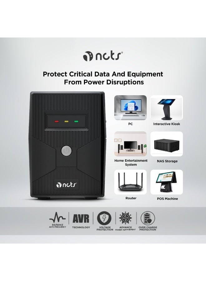 NCTS Line Interactive UPS NCTS QSTROM L SERIES 1000VA Voltage Input 220V Buck Up AVR Voltage Stabilization Fast Transfer Reliable Buck Up for Home & Office Equipment - Image 4