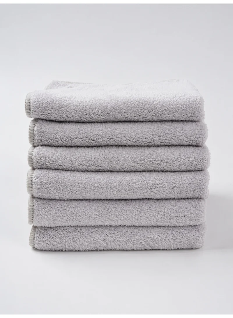 Donetella Light Grey 6-Pack Microfiber Kitchen Towels 35×35 cm Size – 330 GSM, Highly Absorbent, Quick Dry, Lint Free, Streak Free | Dish & Counter Cleaning  | Best Price UAE