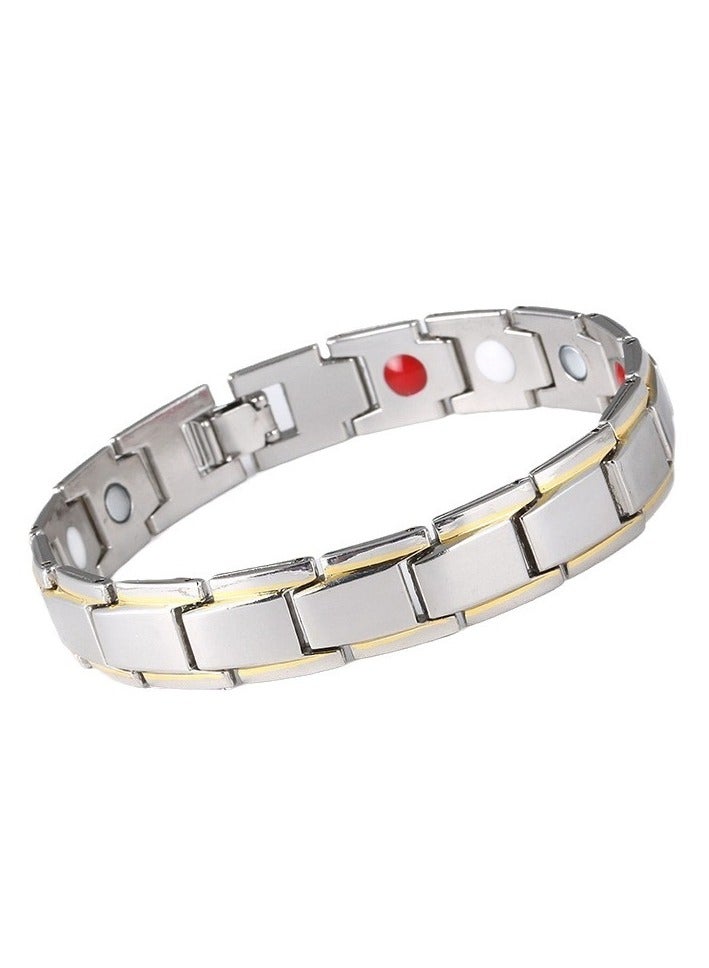 Men's High-Tech Magnetic Bracelet，Elegant Titanium Magnetic Bracelet (Silver) - Image 1