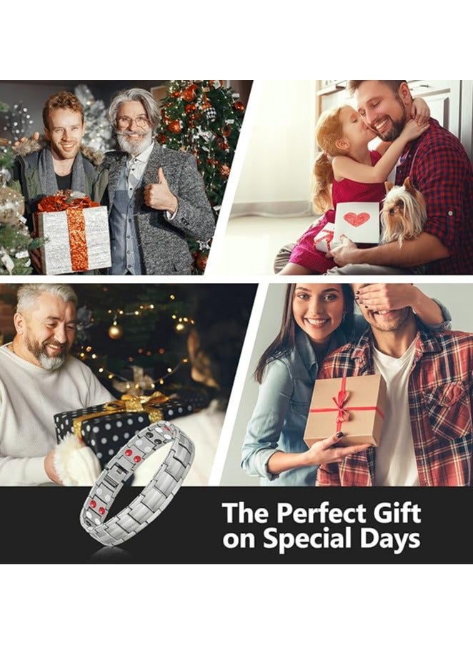 Men's High-Tech Magnetic Bracelet，Elegant Titanium Magnetic Bracelet (Silver) - Image 4