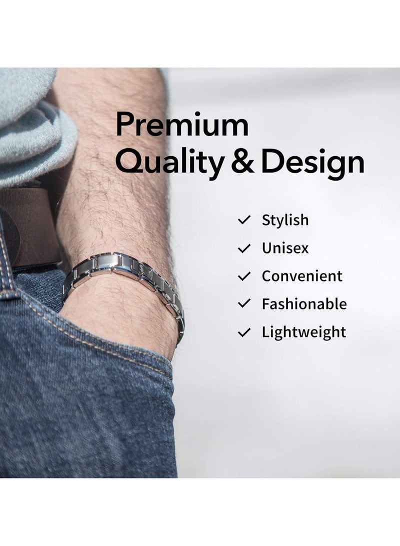 Men's High-Tech Magnetic Bracelet，Elegant Titanium Magnetic Bracelet (Silver) - Image 3