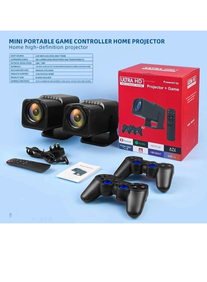 Mini portable Ultra HD High Dynamic Range Projector Plus  Game controller home projector