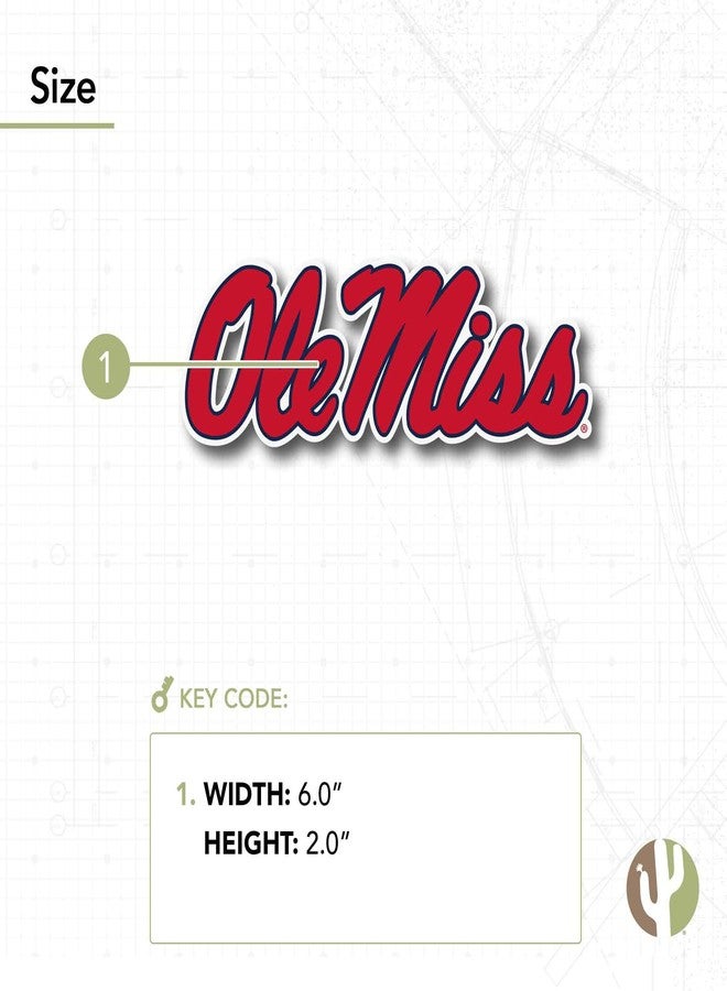 Desert Cactus University of Mississippi Sticker Rebels Ole Miss U of M Vinyl Decal Laptop Water Bottle Car Scrapbook (IND 7) - Image 3