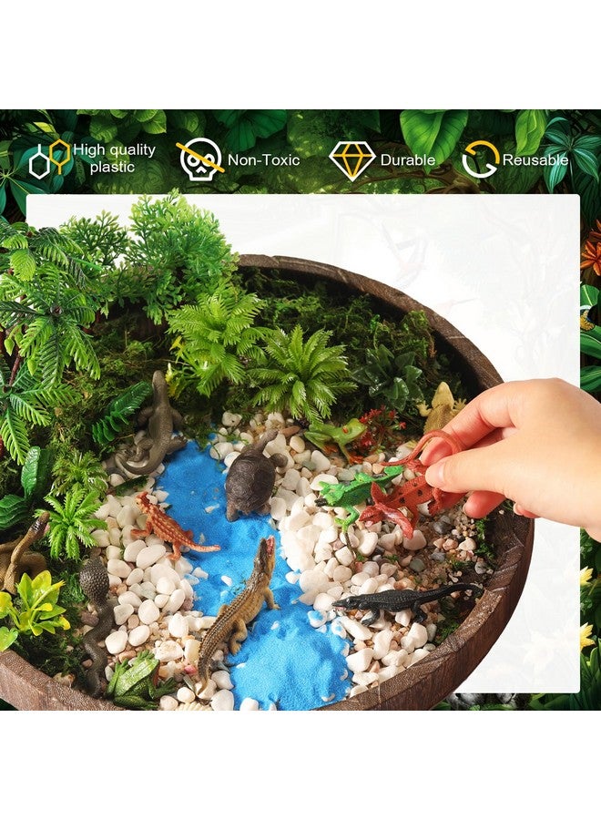 Sratte 26 قطعة تماثيل حيوانات برمائية مجموعة أدوات مشروع بلاستيكية زواحف سحلية ثعبان مجموعة ألعاب زينة كعكة نماذج أشجار للأطفال الصغار هدية تعليمية عيد ميلاد (الصينية غير مشمولة) - Image 3
