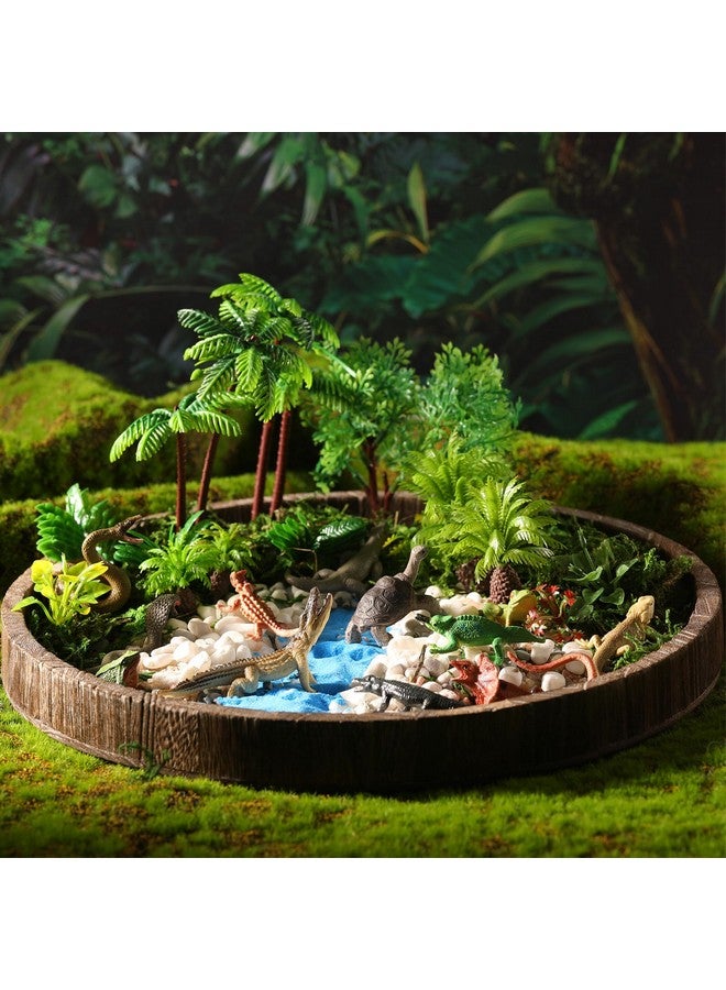 Sratte 26 قطعة تماثيل حيوانات برمائية مجموعة أدوات مشروع بلاستيكية زواحف سحلية ثعبان مجموعة ألعاب زينة كعكة نماذج أشجار للأطفال الصغار هدية تعليمية عيد ميلاد (الصينية غير مشمولة) - Image 4