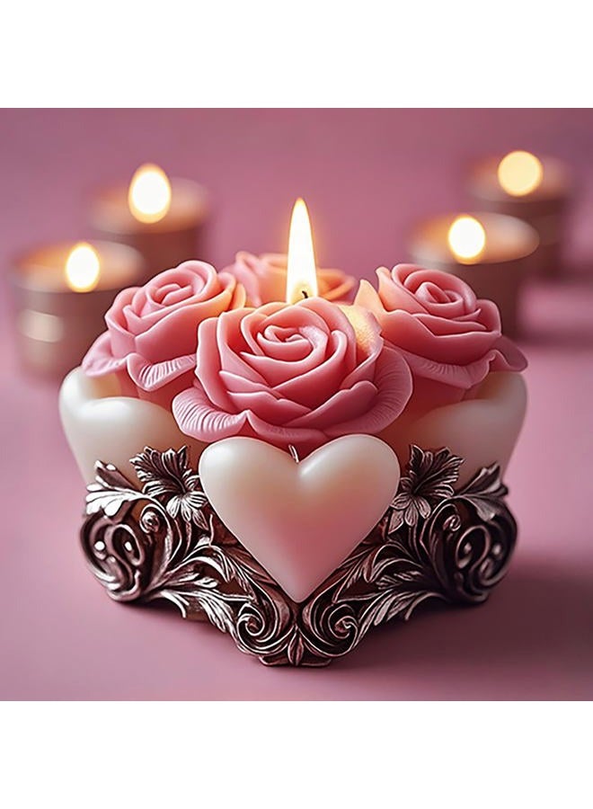 EVERELAM Rose Flower Heart Succulent Cylinder Molds Silicone Wave Spiral Candle Mold - Silicone Resin Casting Molds for Candle & Resin & Soap Craft Supplies - Image 1