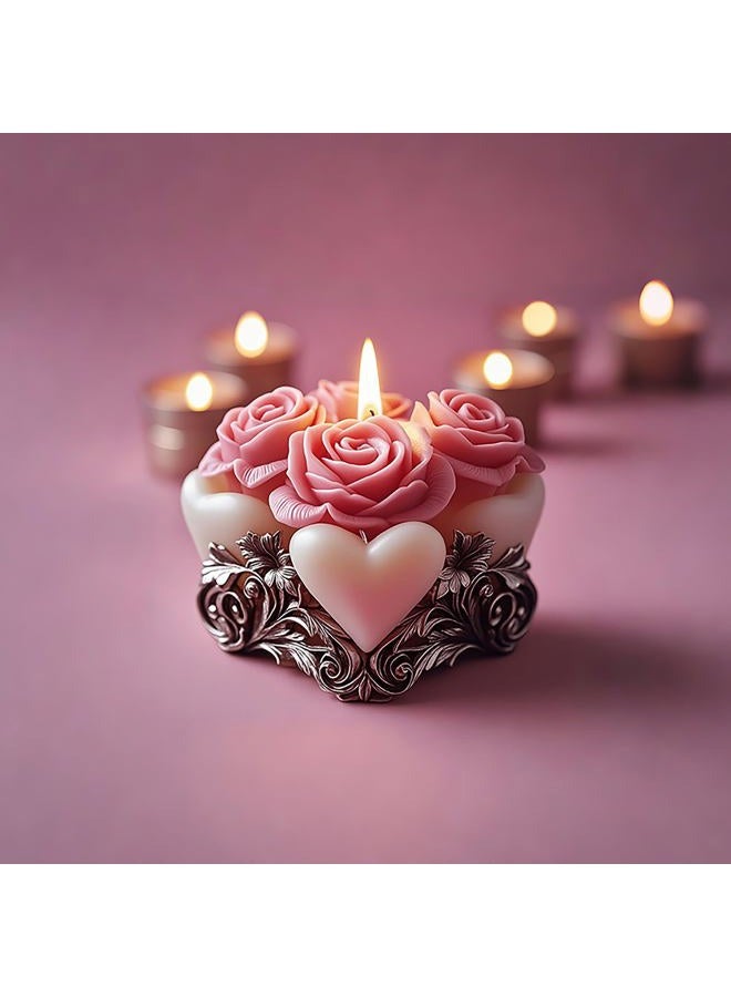 EVERELAM Rose Flower Heart Succulent Cylinder Molds Silicone Wave Spiral Candle Mold - Silicone Resin Casting Molds for Candle & Resin & Soap Craft Supplies - Image 2