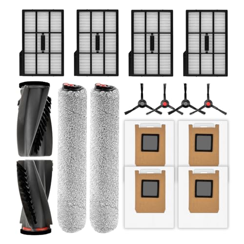 FILTERIST (16 Pack) E28 E25 Omni Replacement Parts Compatible with Eufy E28 Omni/ E25 Omni Robotic Vacuum Cleaner, 2 Roller Brushes, 2 Brush Rollers, 4 Side Brushes, 4 HEPA Filters, 4 Dust Bags, Accessories Kit - Image 1
