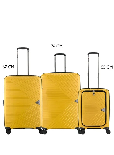 Wenger UltraLite 3 Piece 55+67+76cm Hardside Expandable Check-In Luggage Trolley Set Yellow - 612368