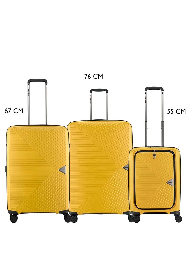 Wenger UltraLite 3 Piece 55+67+76cm Hardside Expandable Check-In Luggage Trolley Set Yellow - 612368