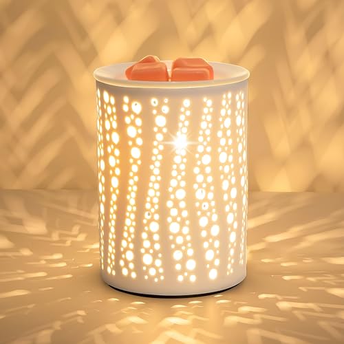 PALANCHY Wax Melt Warmer Ceramic Oil Burner Electric Candle Wax Warmer Burner Melter Fragrance Warmer for Home Office Bedroom Aromatherapy Gift & Decor 2 Bulbs Included Gift Box Packaged - Image 1