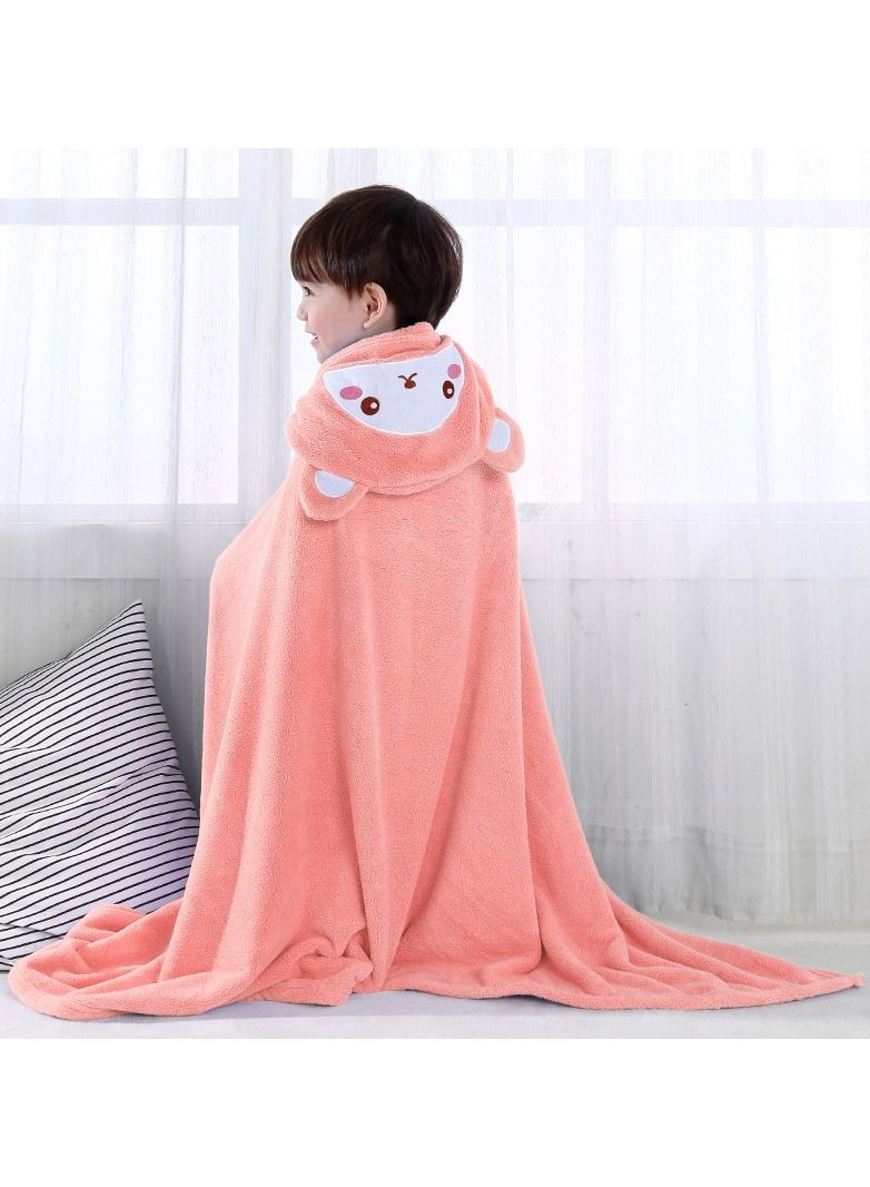 DUNISO Baby Animal Face Hooded Bathrobe Coral Fleece Hooded Baby Towel Washcloth ,Soft Bath Towel, Super Absorbent Bathrobe for Baby - Image 2