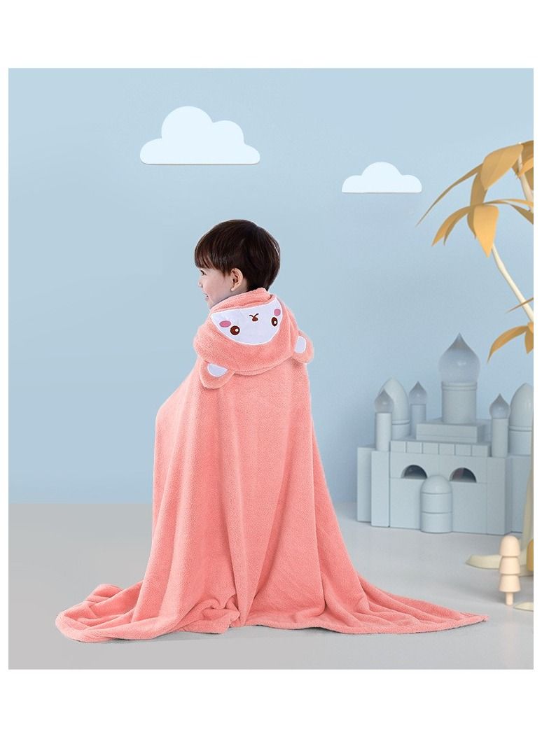 DUNISO Baby Animal Face Hooded Bathrobe Coral Fleece Hooded Baby Towel Washcloth ,Soft Bath Towel, Super Absorbent Bathrobe for Baby - Image 3