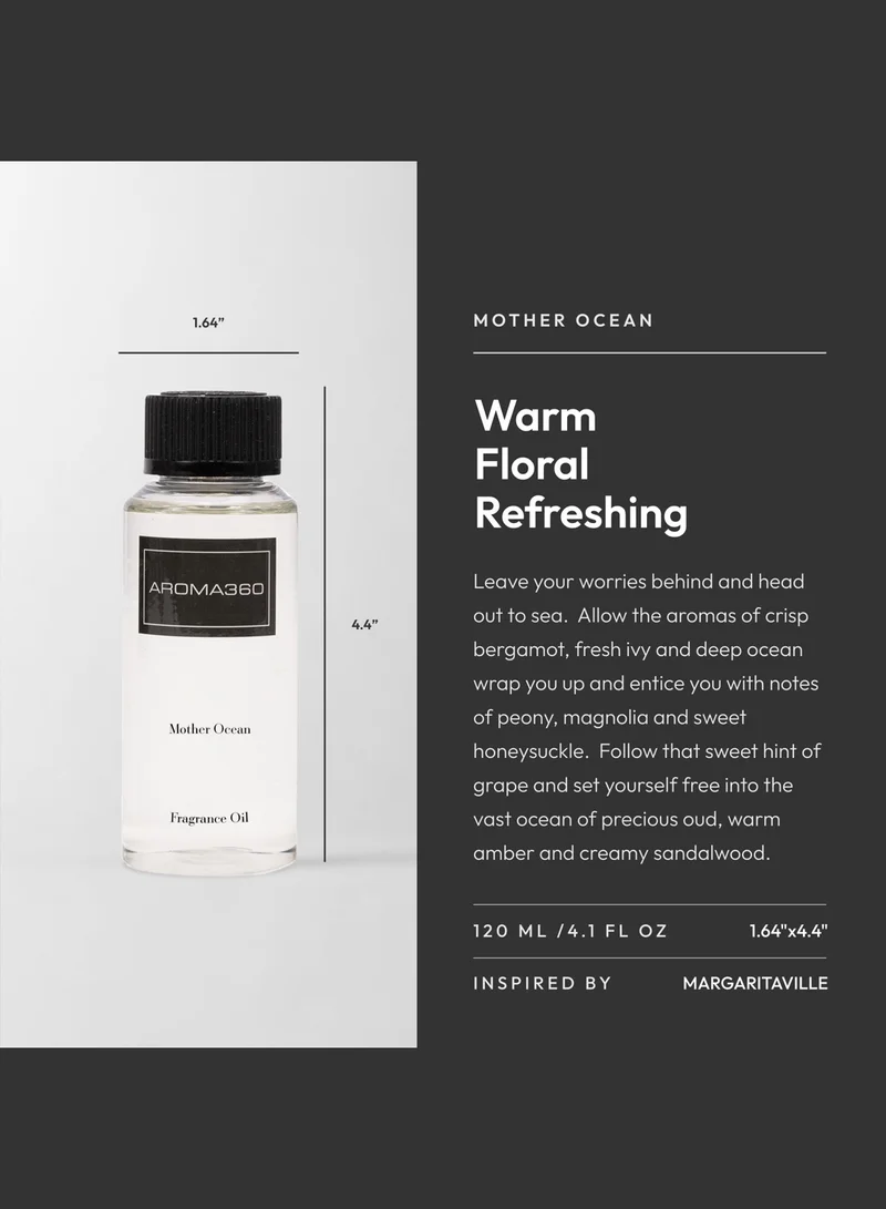 AROMA360 Mother Ocean Fragrance Oil Blend - Hotel Inspired for Luxury Essential Oil Diffusers - Aromatherapy Scent Diffuser Oil - Ocean, Peony, and Sandalwood