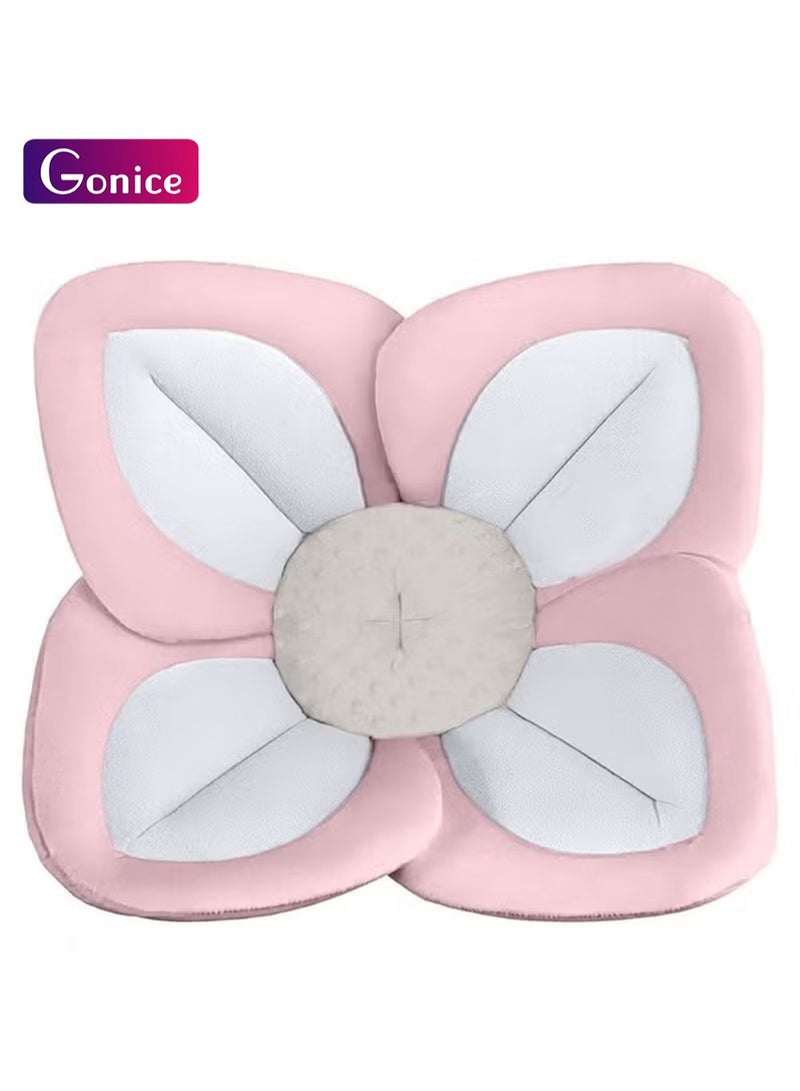 Gonice Blooming Lotus Baby Bath Seat Flower Shaped Comfortable Bathtub Baby Bath Seat Premium Baby Bathtub Newborn and Baby Essentials Baby Gift Fits Most Sink - Image 1