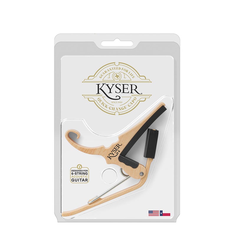 Kyser Quick-Change Guitar Capo for 6-string acoustic guitars, Maple, KG6MA - Image 5