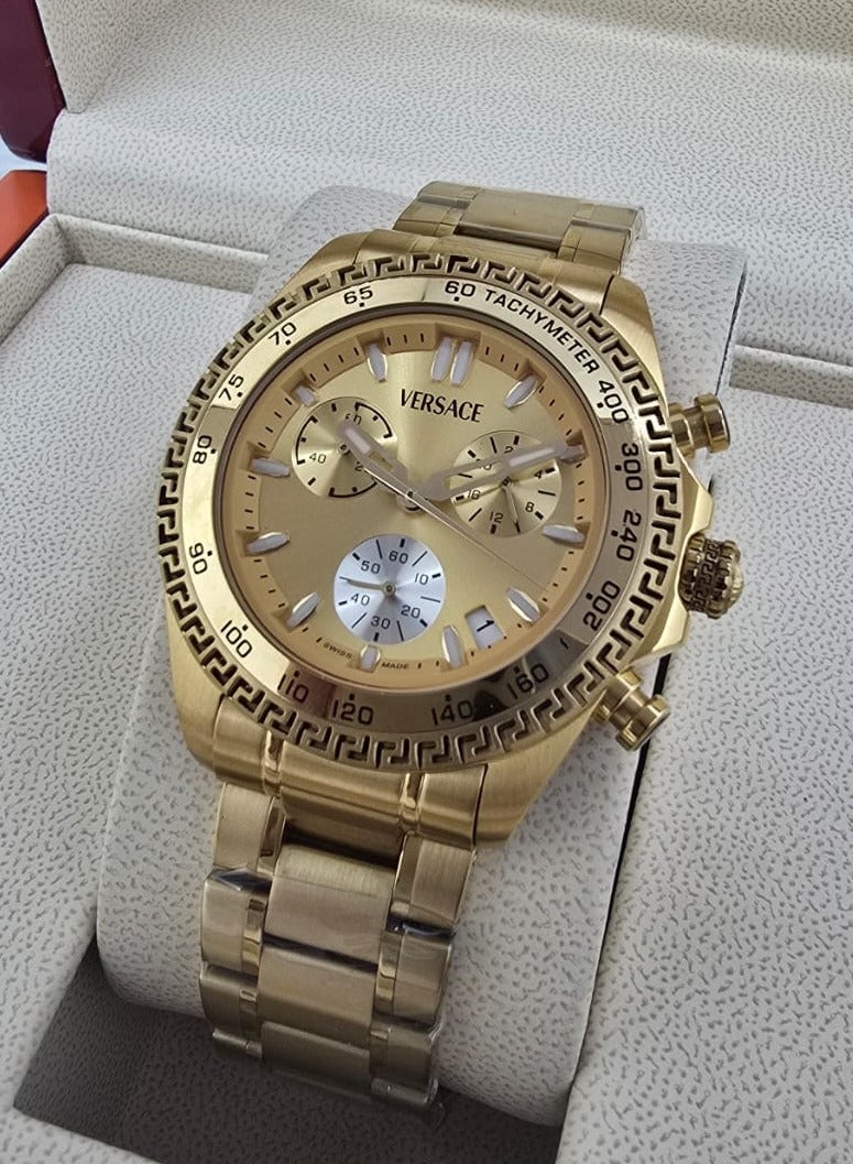 VERSACE Versace Men's Watch with Full Gold Dial 