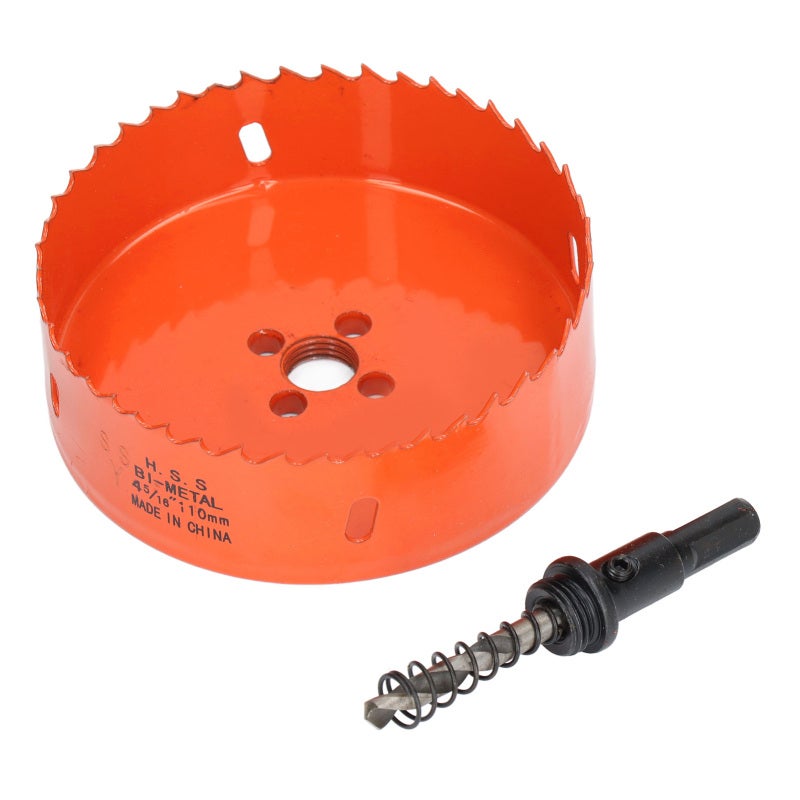 SSY Hole Saw 4-5/16in Bimetal - Large Hole Cutting High Speed Steel - Fast Chip Evacuation for Soft Metal Wood Plastic - Image 2