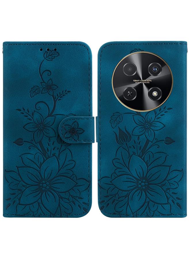 اس-توب جراب لهاتف Huawei nova 12i 4G Global Lily من الجلد المنقوش - Image 1