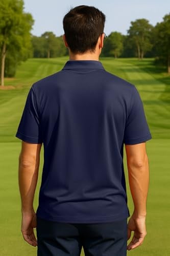 Opna Mens Dry-Fit Golf Polo Shirts,Navy,XX-Large - Image 3