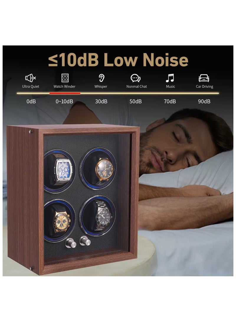 Yahor Automatic Watch Winder Display Case Rotating Watches Box Storage Box Luxury Mechanical Electric Grids Wooden Winders - Image 3