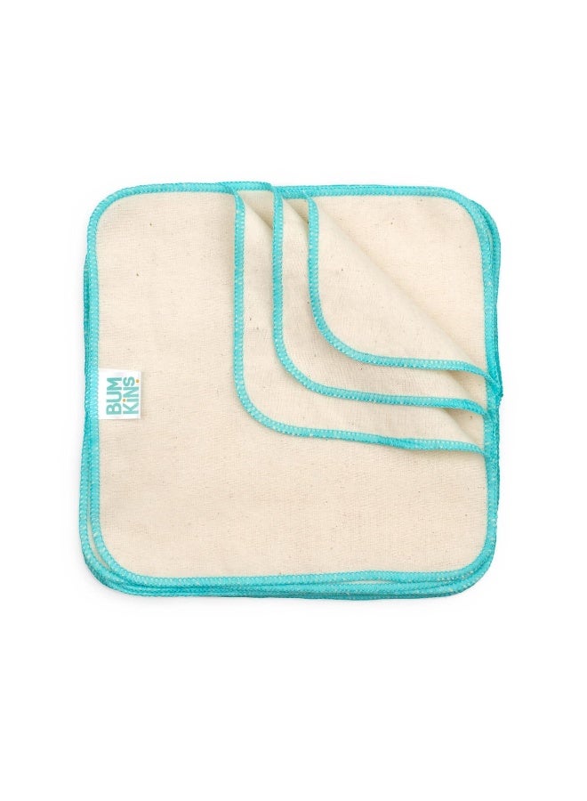 Bumkins Reusable Flannel Baby Wipes, 12 Count, Natural - Image 1